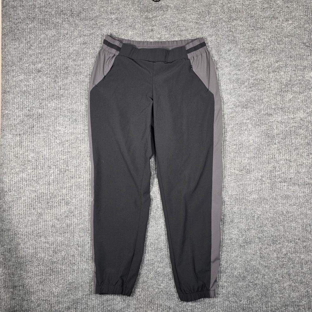 Fabletics Black Gray Jogger Pants Womens L Athleisure Tapered Lightweight